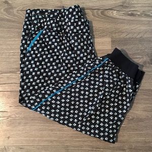 Black Pajama Pants with Blue Flowers (Size 18/20)